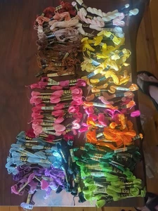 Large Lot Vintage Embroidery Thread J&P, Star, Coats & Clark, Bucilla Lot - Picture 1 of 9