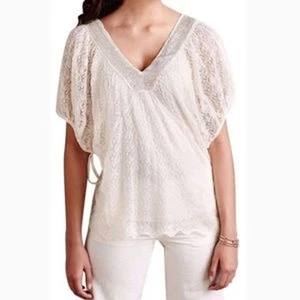 Anthropologie Strick und geknotet Cille Spitze kleine Perlen Top mit Trägertop Neu mit Etikett Gr. M - Bild 1 von 9