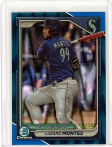 LAZARO MONTES - Mariners - 2024 Bowman Chrome Prospects Blue Raywave 1/150 - Picture 1 of 2