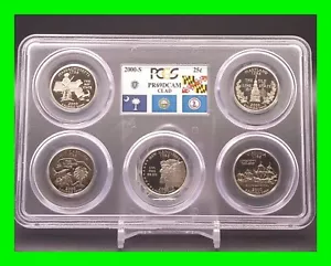 Proof Set 2000-S Quarters 25c PCGS PR69 DCAM Deep Cameo MA MD SC NH VA - 5 Coins - Picture 1 of 10