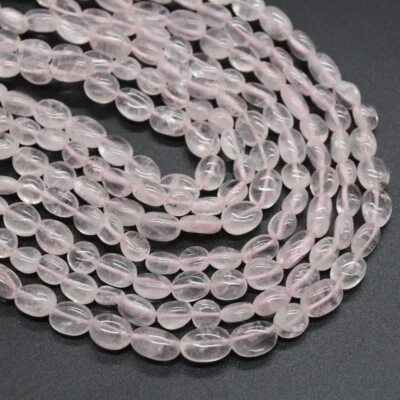 Rose Quartz Pebble Nugget Beads - 5-10mm, 13", for Jewellery Making - Image 1 of 4