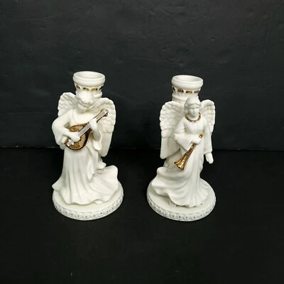 Mikasa Angel Crema Oro Borde Instrumentos Vacaciones Elegancia Navidad Set De 2 Foto 1 de 4