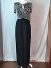 MONTAGE BY MON CHERI SIZE 6 BLACK BEADED KEYHOLE BODICE LONG FORMAL GOWN NWT
