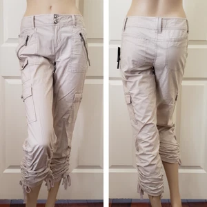 INC International Concepts Indian Summer Adjustable Length Cargo Pants SZ 2 Tan - Picture 1 of 10