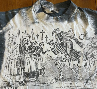 Vintage José Posada Art T-Shirt Rare Multiple Skeleton Drawings 1986-1992 - XL - Image 1 of 4
