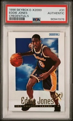 1996 Skybox E-X2000 Eddie Jones Credentials /499 #31 PSA Authentic - Image 1 of 2