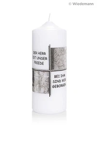 Trauerkerze 20x8cm mit Ornament verziert / Kerzen Wiedemann / Sonderangebot ! - Picture 1 of 1
