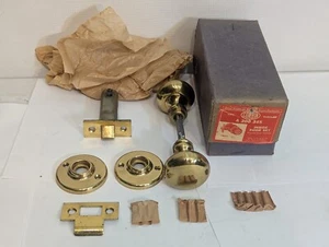 VTG Corbin Wrought Brass Antique Inside Door Set A 200 345 NOS Open Box Tubular - Picture 1 of 12