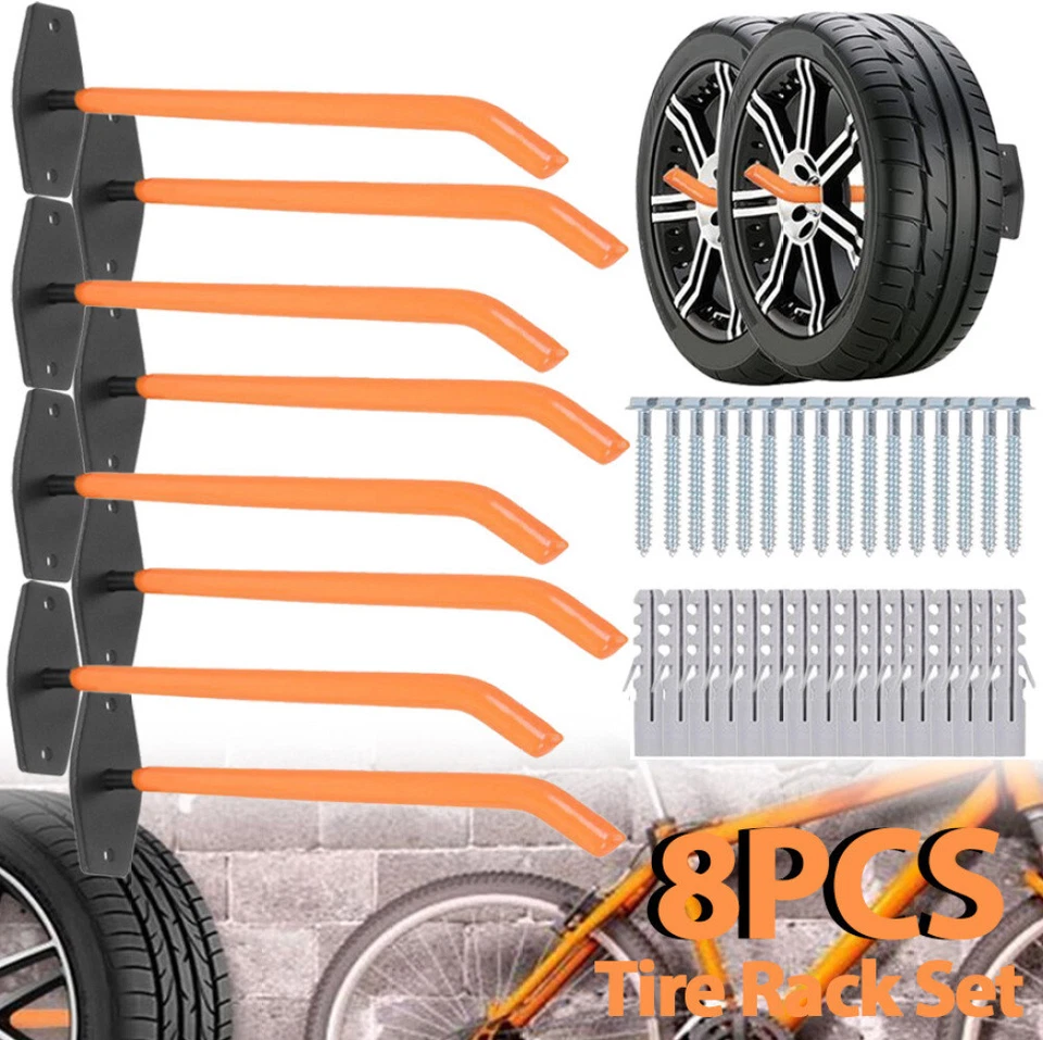 8x Reifenhalter Reifen Wandhalterung für Autoreifen Felgen Wandhalter Stahl - Bild 1 von 4