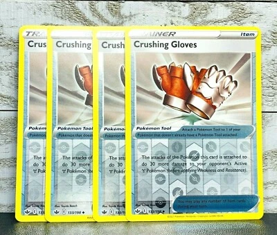 Crushing Gloves 133/198 Trainer Reverse Holo  Pokemon Card Chilling Reign - Image 1 of 4