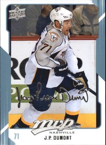 2008-09 Upper Deck MVP Predators Hockey Card #164 J.P. Dumont