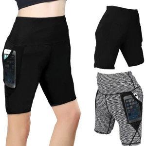 Women's Fitness Bike Shorts Stretch Leggings Spandex Yoga Knee Length S M L XL - Picture 1 of 36