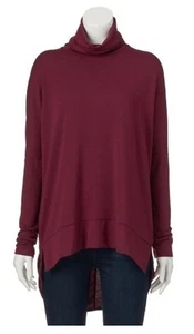 Ransom Womens Junior XS S M Oversize Turtleneck Top Sweater High-Low Hem New $40 - Picture 1 of 7