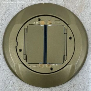 Hubbell Wiring Device - Floor Box Cover, Tile Flange, Gold/Brass, Round S1TFCBRS - Picture 1 of 5