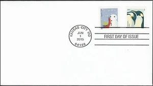 US 4989 Penguins Winter Fun Snowman CDS FDC 2015 - Picture 1 of 1