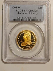 2008-W $10 PROOF GOLD JACKSON's LIBERTY FIRST SPOUSE PCGS. - Picture 1 of 3