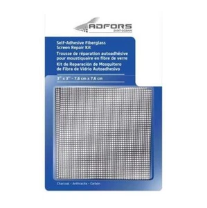 Charcoal Self Adhesive Fiberglass Screen Repair Kit 5 Patch 3" x 3" Sheets - Picture 1 of 4