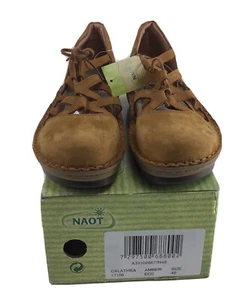 NAOT - Calathea Nubuck Leather Amber Wedge Women's Size EUR 40, US 9-9.5M - Picture 1 of 5