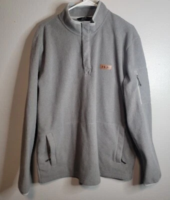 HUK Mens Performance Fishing Channel Pop Over Fleece Jacket Gray Large - Image 1 of 4