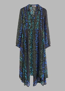 Vestido Camisa Trapecio Estampado Serpiente Alex Terciopelo Como Nuevo | Reino Unido 8 - Imagen 1 de 6