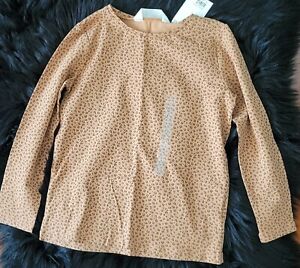H&M Long Sleeve Kids brown leopard print shirt, size 5T/6, Brand New
