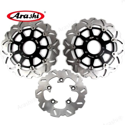 Fit Suzuki GSXR600 GSXR750 2004 2005 K4 K5 BLACK Front & Rear Brake Rotor Disc - Image 1 of 4