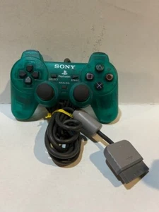 OFFICIAL SONY DUAL SHOCK Analog Controller Model RARE GREEN Scph-1200 - Picture 1 of 10