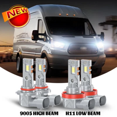 For Ford Transit-150/250/350/350 2015-2019 6000K LED Headlight Hi-Lo Bulbs Kit - Image 1 of 4