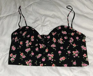 Zara XS Multicolor Floral Bralette Crop Top (Damaged Doesn’t Close) DIY Project - Picture 1 of 6