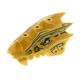 1x Lego Bionicle Dragon Head Ninjago Gold Green 70503 6021508 93071pb03