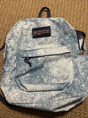 Jansport Blue Bandana Backpack School Bag With Adjustable Straps - Image 1 of 4