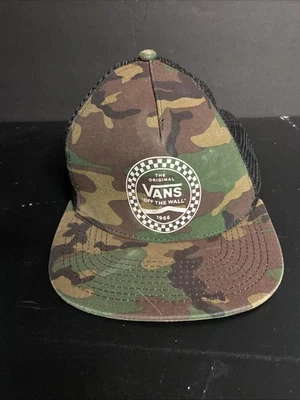 Vans Off the Wall Camouflage Snapback Hat Camo Mesh Trucker Baseball Cap  - Image 1 of 4
