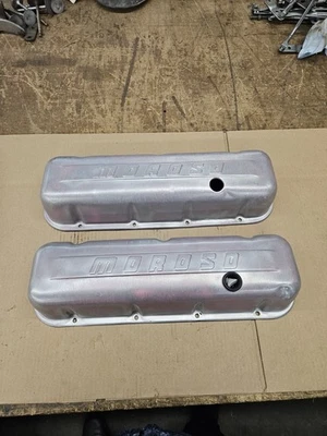 Moroso Vintage BBC Valve Covers LIGHT WEIGHT Aluminum Big Block Chevy, BARE ALUM - Image 1 of 4