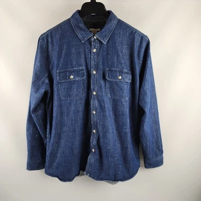 Camisa Carbon 2 Cobalto Para Hombre Grande Azul Denim Forrada L/S Abotonada 133910 Foto 1 de 4