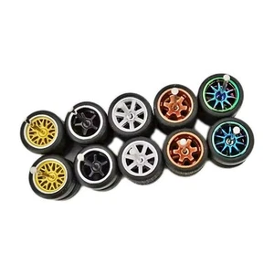 5 set 5 pneumatici in gomma stile cerchio mix e 11 mm Real Rider 1/64 Hot Wheels Swap - Foto 1 di 1
