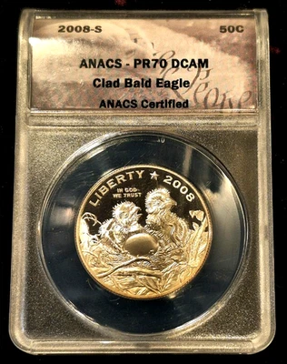 2008 S Bald Eagle Commemorative Half Dollar Graded by ANACS PF70 DCAM Toned 50C - Image 1 of 4