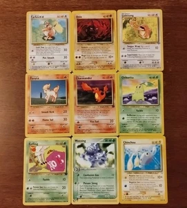 Lot of 9 Vintage Pokemon Cards Weezing E-Reader Team Rocket Charmander See Pics - Picture 1 of 13