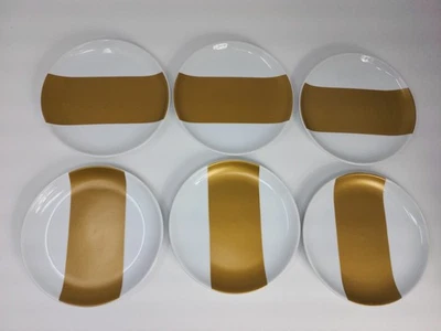 The Cellar Gold-Tone Serveware Collection Porcelain Appetizer Plate, Set of 6 - Image 1 of 4
