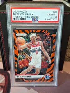 2024-25 Panini Prizm Bilal Coulibaly PSA 10 Tiger Stripe custodia a scelta Hit SSP #36 - Foto 1 di 2