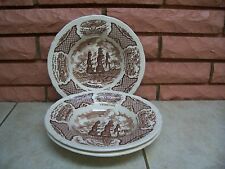 ALFRED MEAKIN STAFFORDSHIRE ENGLAND SET OF 3 FAIR WINDS SOUP BOWLS