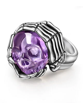 Remember Forever - Anillo de amatista y piedras preciosas talladas en plata de ley 925 Foto 1 de 2