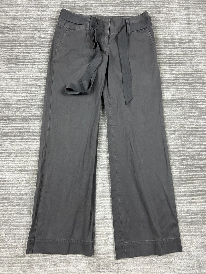 Elle Pants Womens 8 Gray Belted Bootcut Cotton Blend Casual - Image 1 of 4