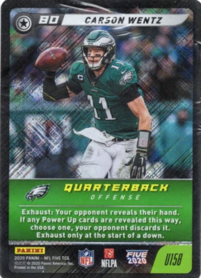 2020 Panini NFL Five TCG -  Carson Wentz #U158 Rare Foil - Image 1 of 2