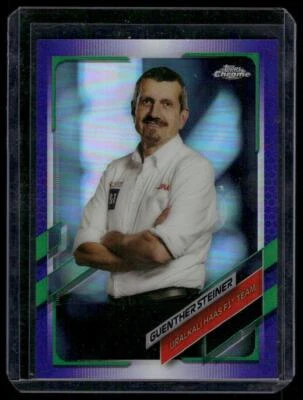 Guenther Steiner 2021 Topps Chrome Formula 1 F1 #92 Purple Refractor SP - Image 1 of 2