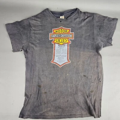 RARE True Vintage Harley Davidson on Hanes Tag Single Stitch T-Shirt M 36" Chest - Image 1 of 4