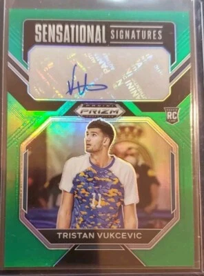 2023-24 Prizm - Sensational Signatures Green Prizm #SS-TV Tristan Vukcevic (RC) - Image 1 of 2