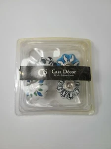 Casa Decor Floral Ceramic Handmade Set of 4 Cabinet Knobs See Description  - Imagen 1 de 6