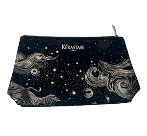 Bolsa de viaje Kerastase de terciopelo negro maquillaje cosmético - 11" x 6" x 3"  - Imagen 1 de 4