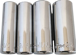 Crescent 4 Pc 3/8" Drive 6 Point Deep Sockets SAE 1/2, 9/16, 11/16, 3/4 inches - Picture 1 of 3