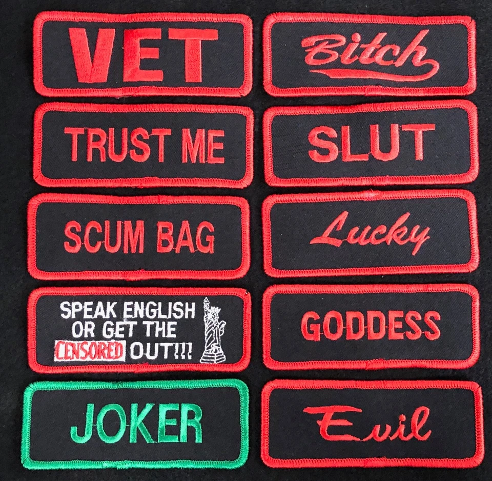 #1003 MOTORCYCLE BIKER VEST Embroidery Iron On Applique Patch - Image 1 of 1